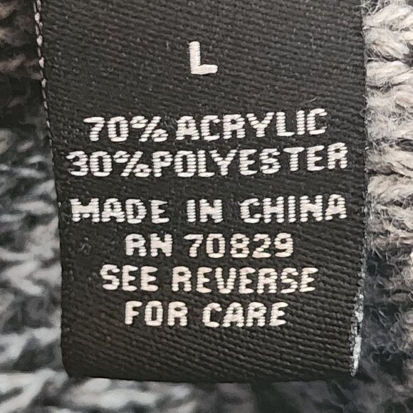 Rue21 Grey Black Heather Thick Woven Cable Knit Big Button Detail LS Cardigan L - Picture 14 of 16